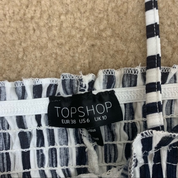 Topshop striped lettuce trim crop top - Picture 2 of 4